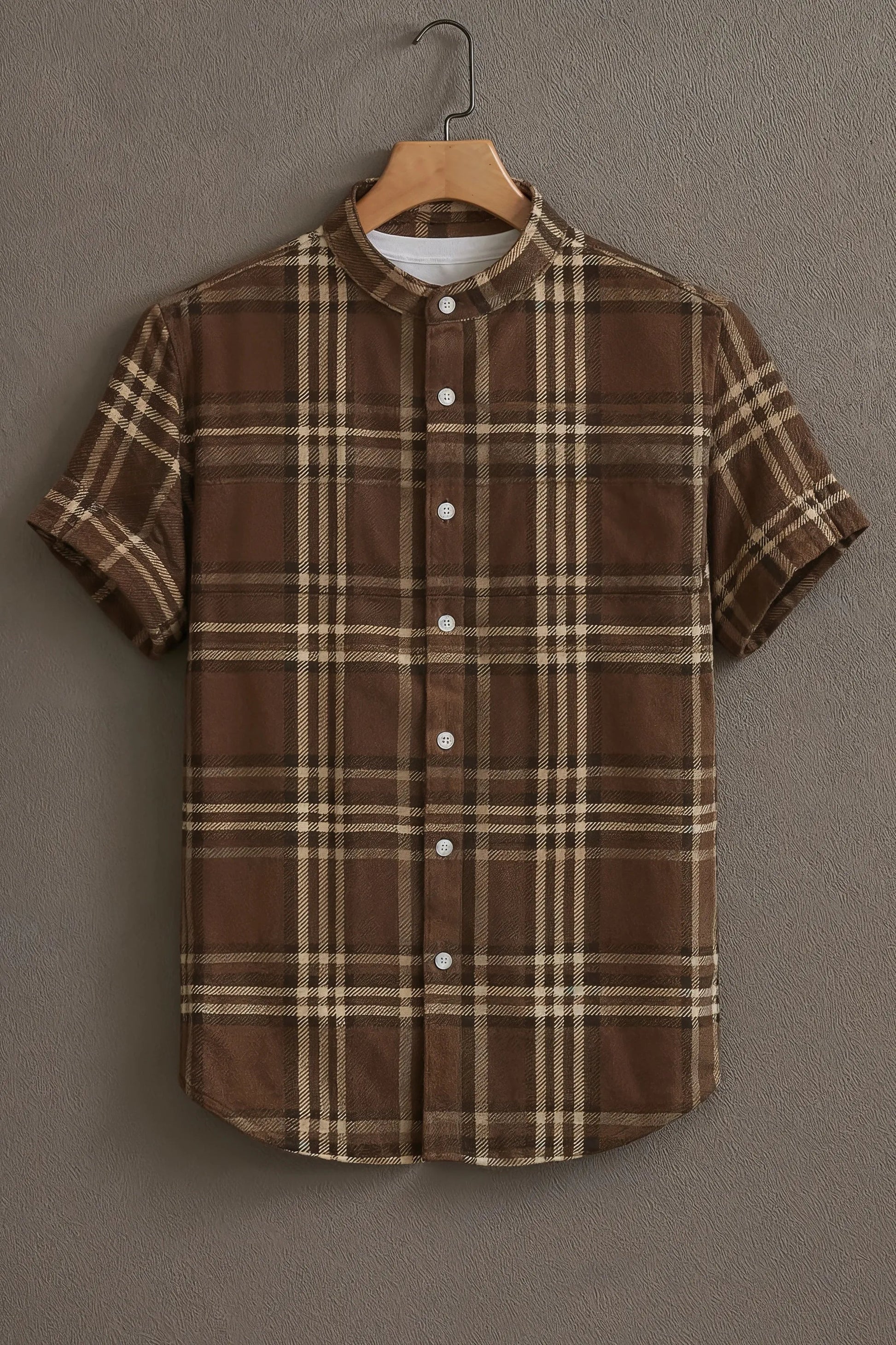 Sunflare Brown Timeless Check Print Shirt