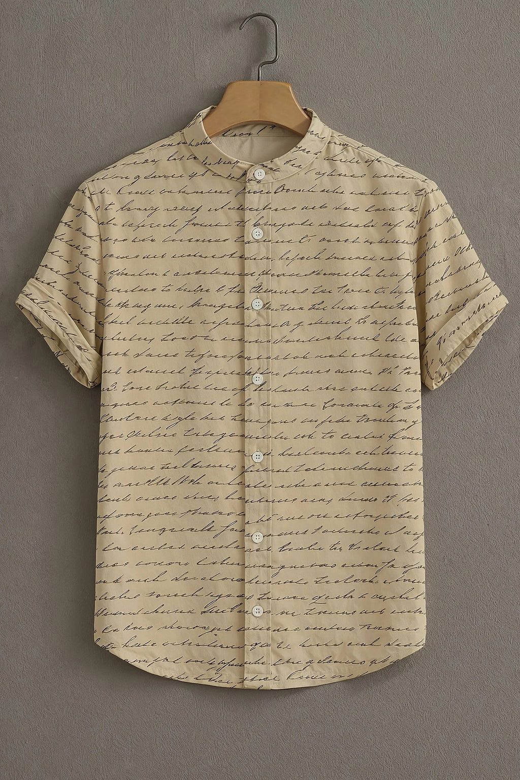 Sunflare Beige Premium Calligraphy-Inspired Shirt
