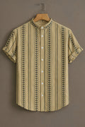 Sunflare Beige Premium Ethnic Pattern Casual Shirt