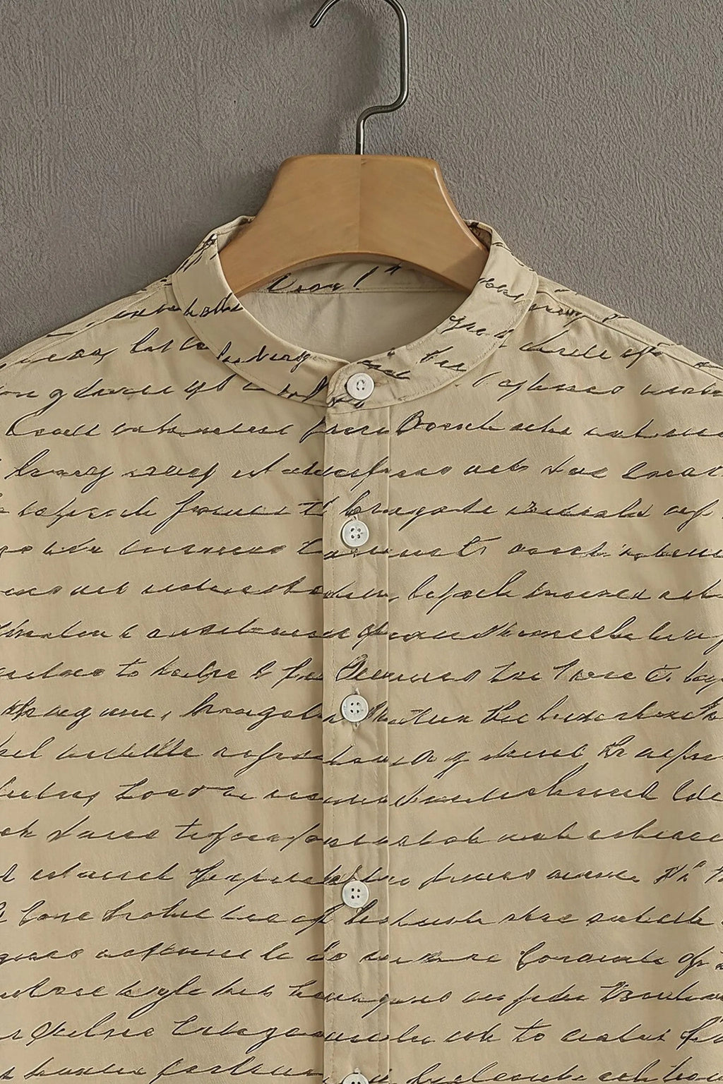 Sunflare Beige Premium Calligraphy-Inspired Shirt
