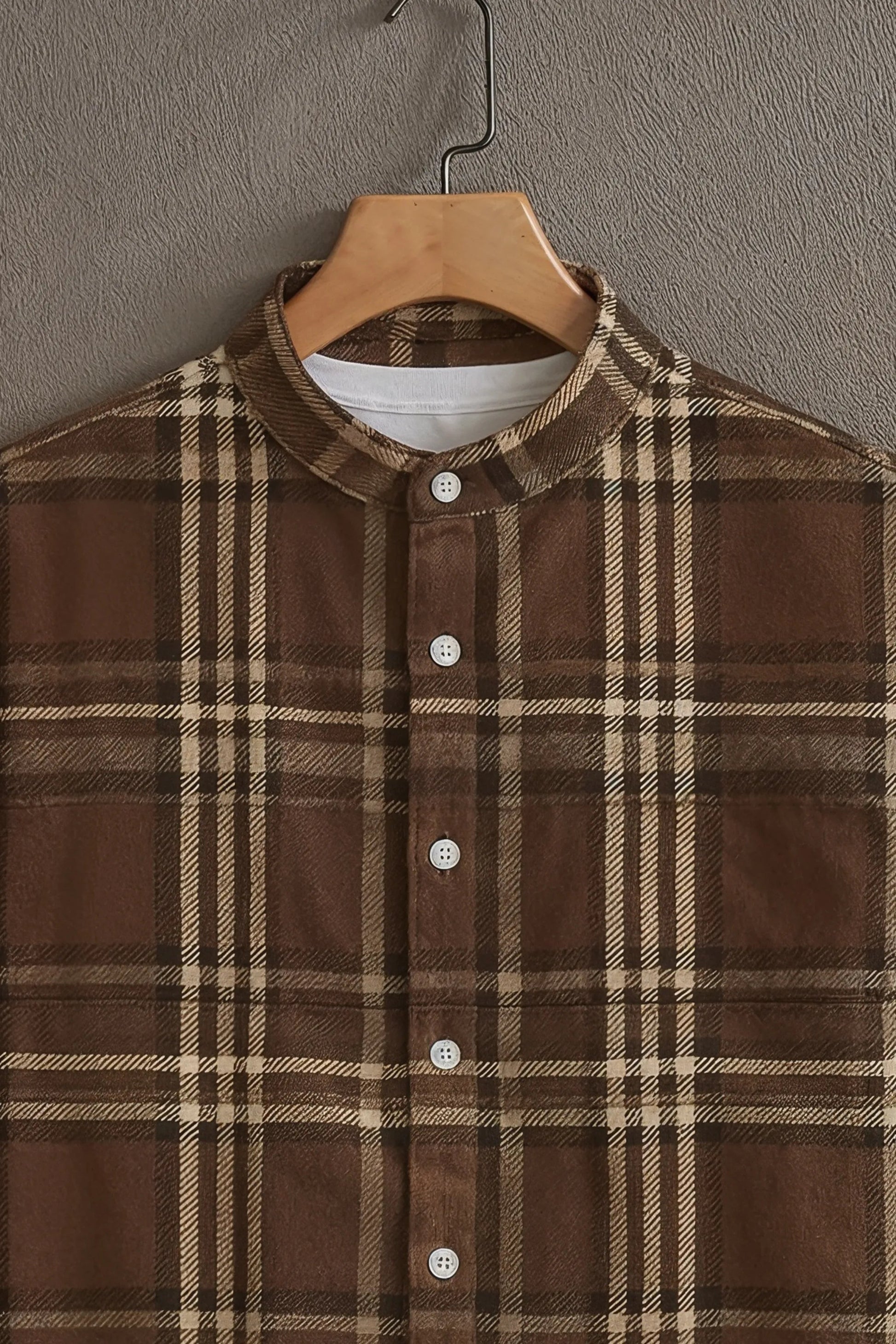 Sunflare Brown Timeless Check Print Shirt