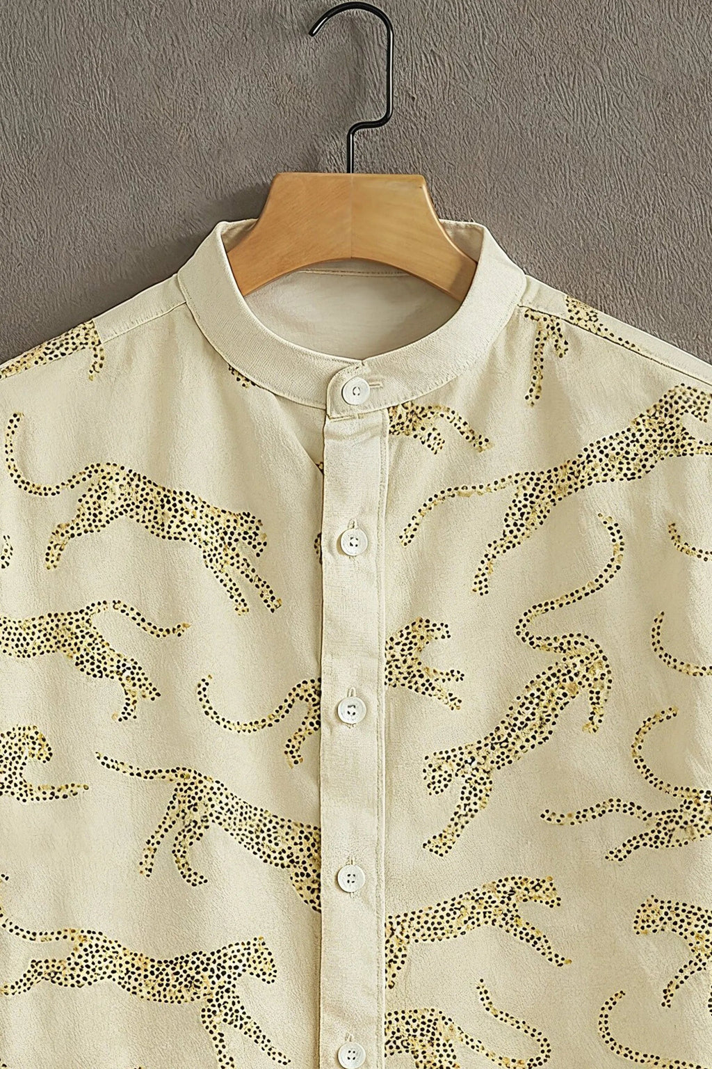 Sunflare Beige Premium Leopard-Inspired Design Shirt