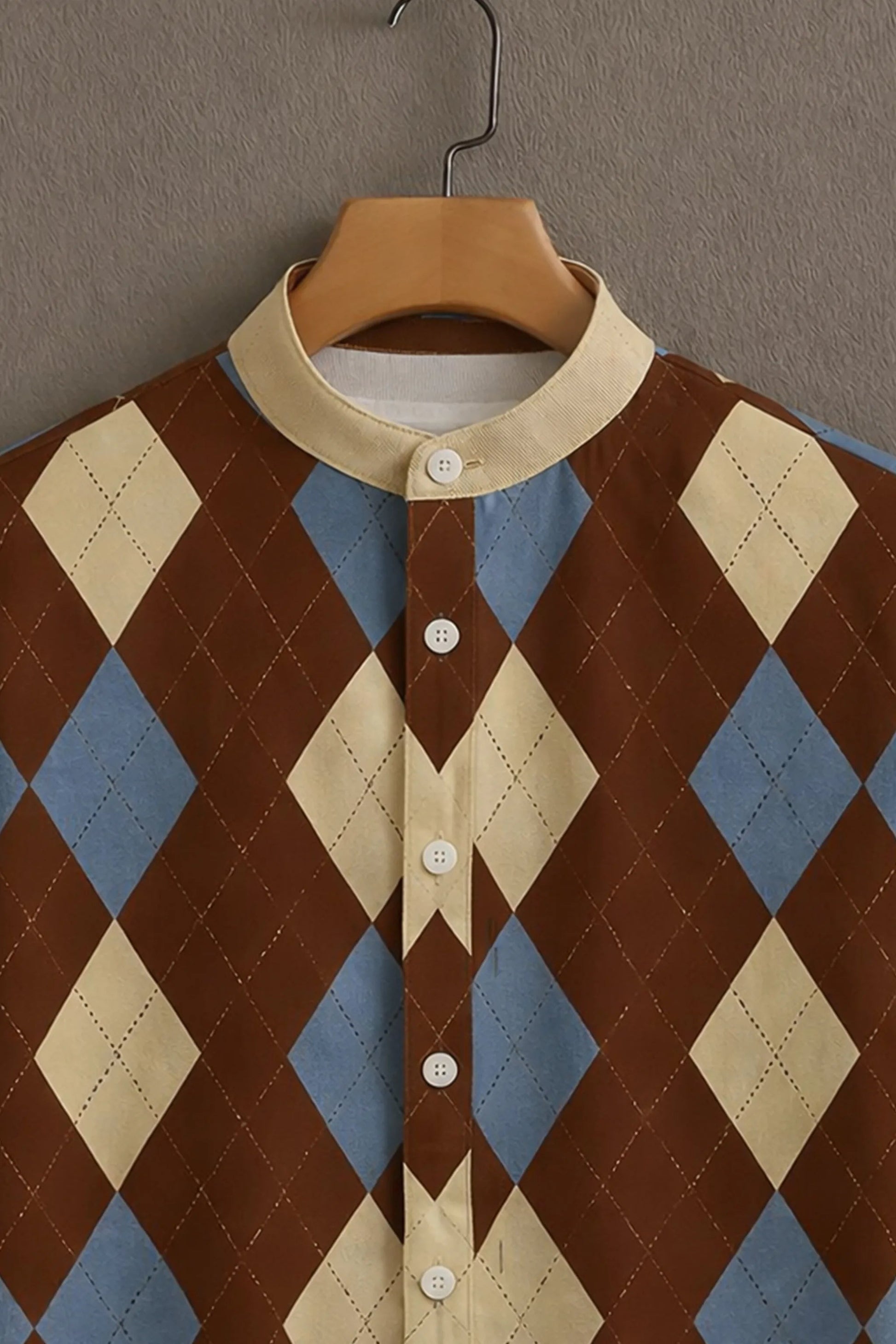 Sunflare Brown Premium Argyle Pattern Shirt