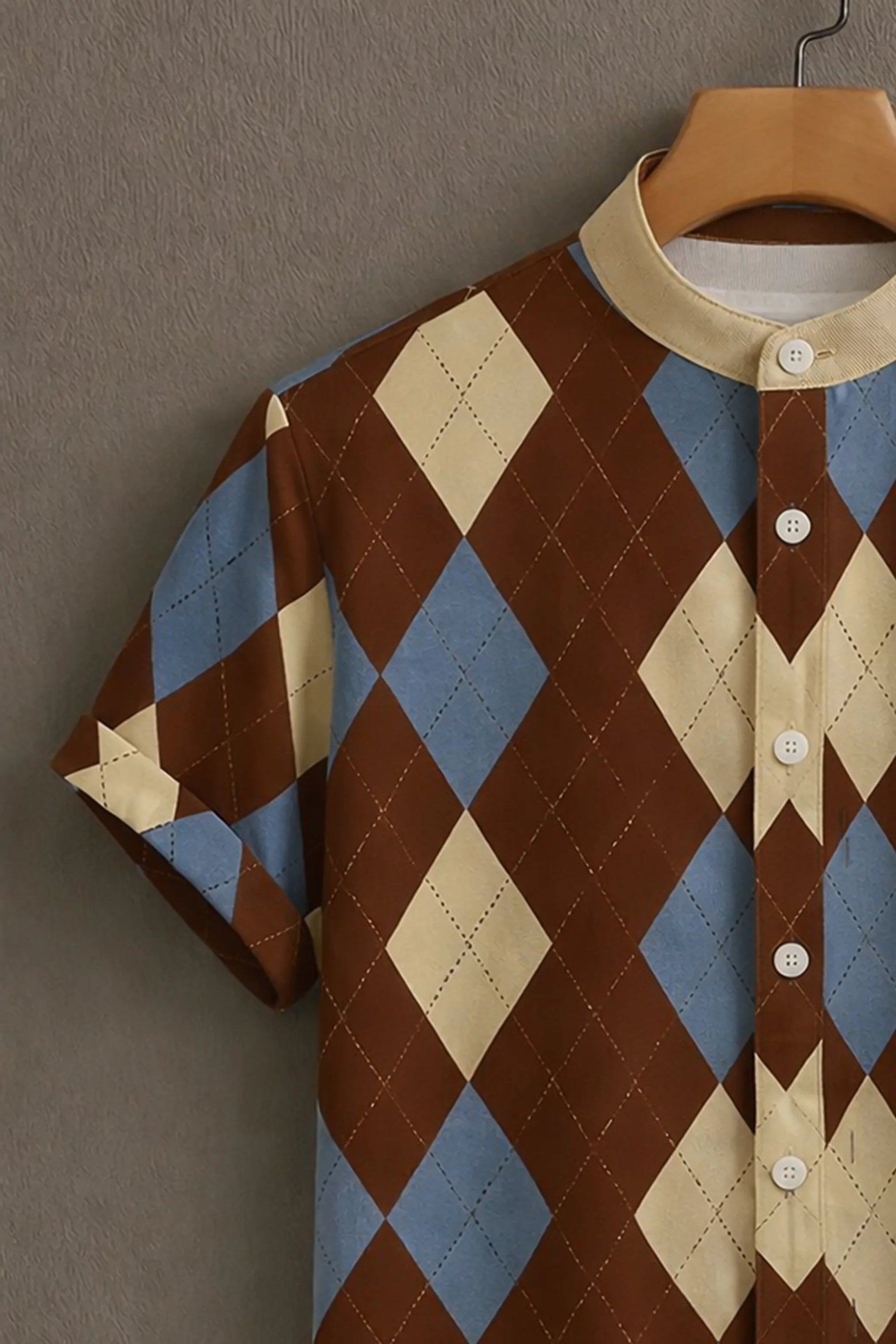 Sunflare Brown Premium Argyle Pattern Shirt