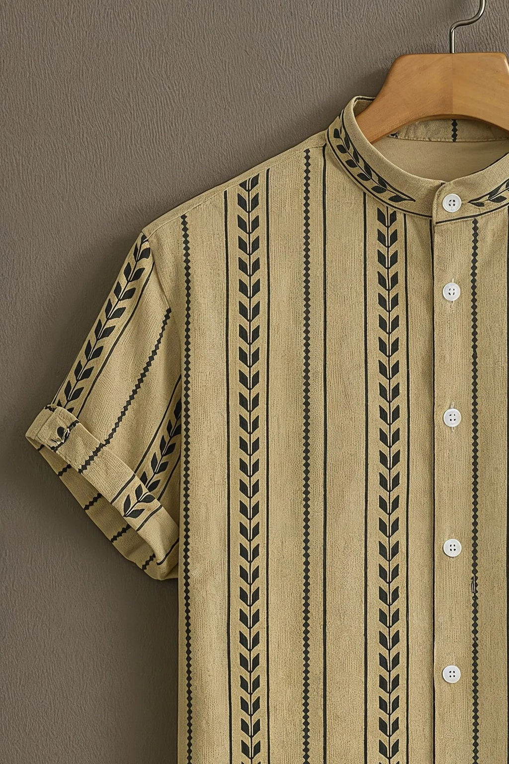 Sunflare Beige Premium Ethnic Pattern Casual Shirt