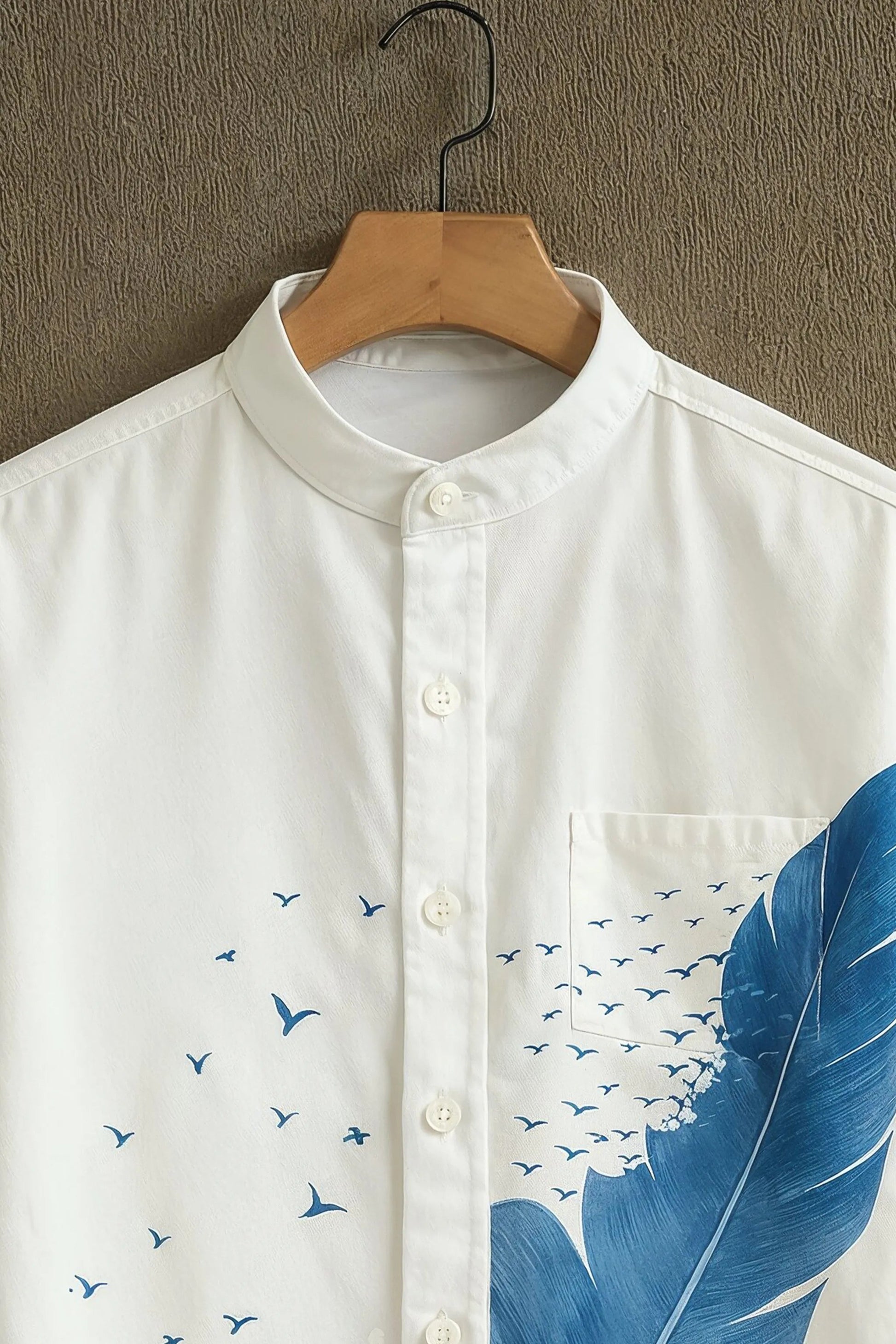 Sunflare White Artistic Feather Wave Shirt