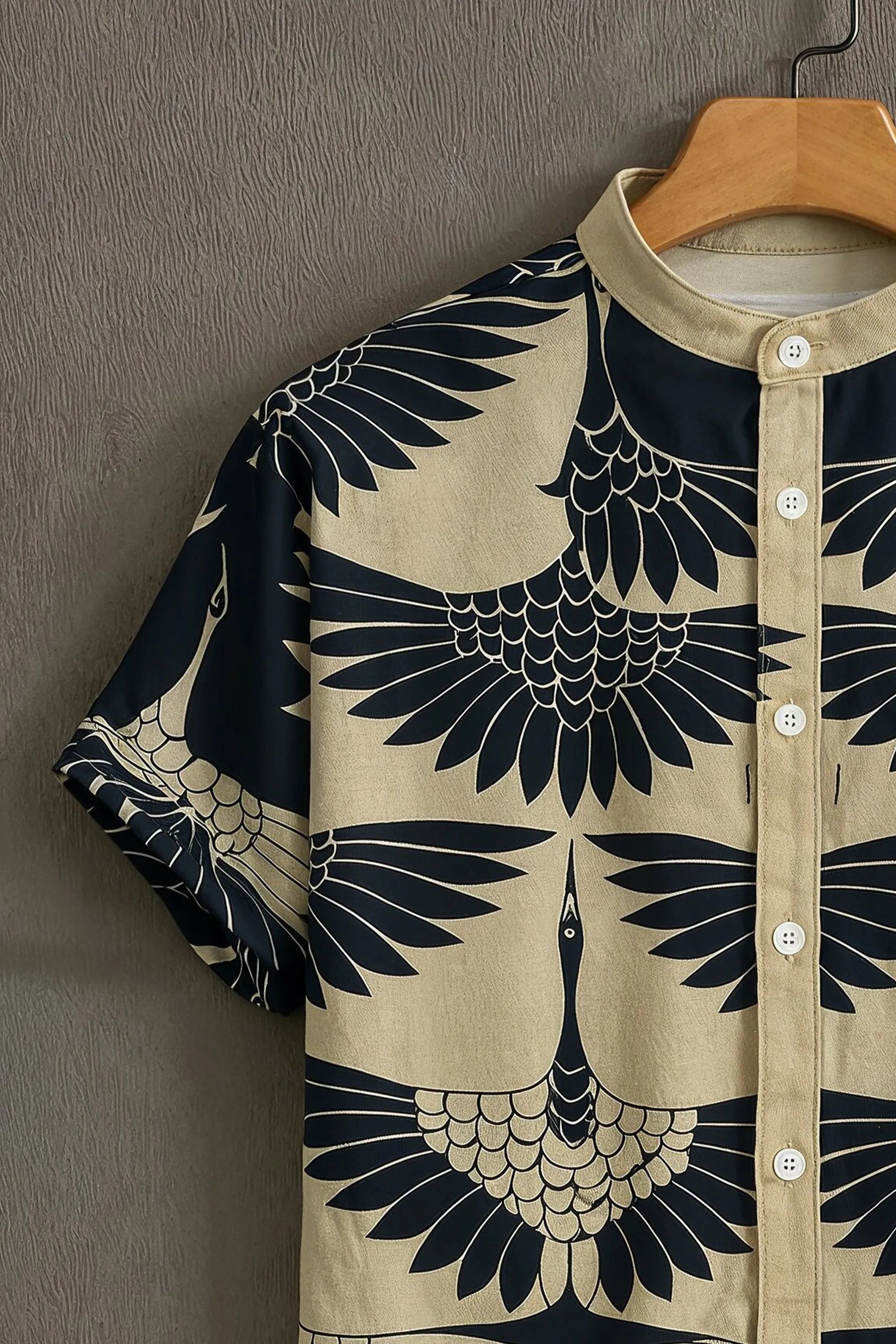 Sunflare Black Premium Crane Design Shirt