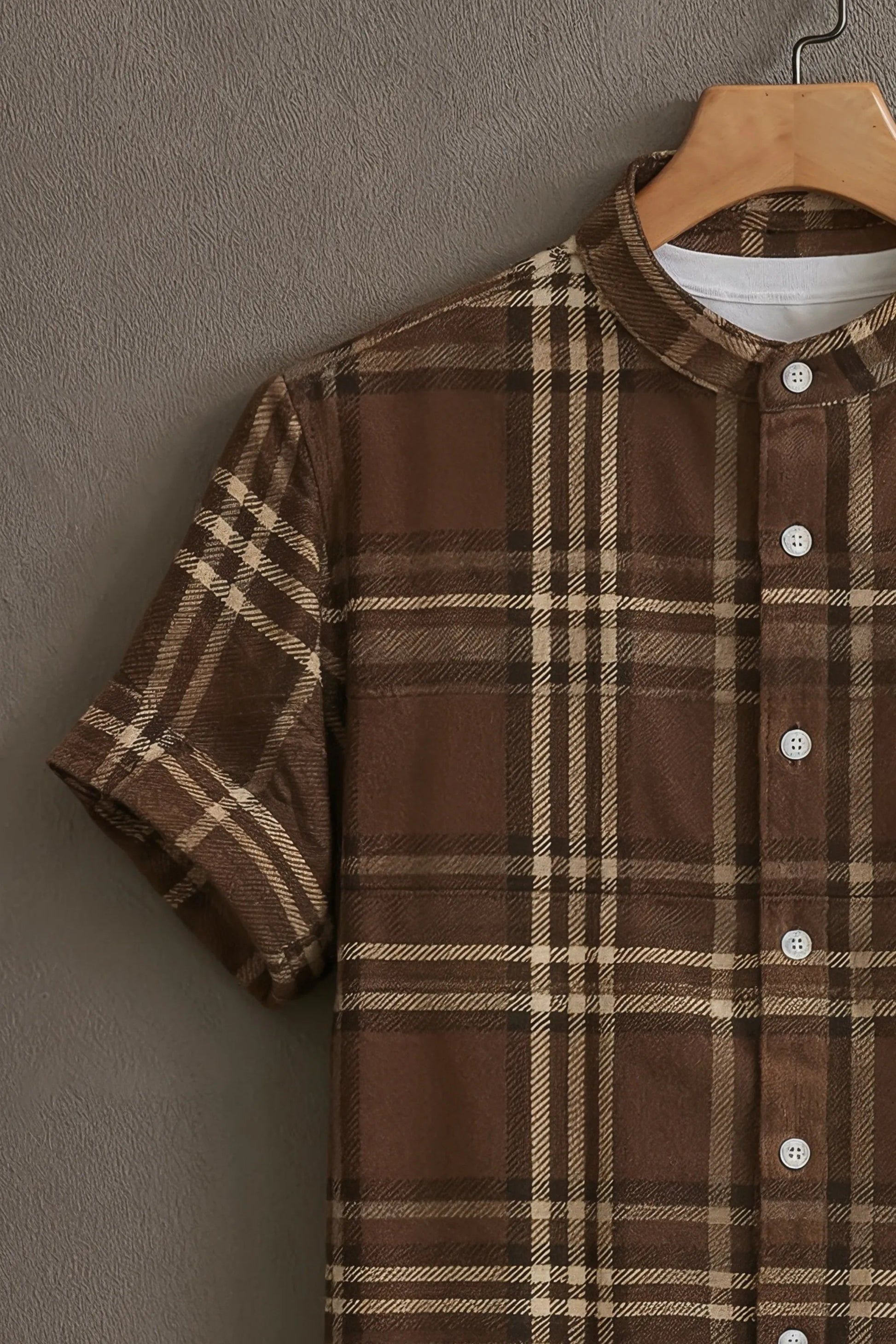 Sunflare Brown Timeless Check Print Shirt